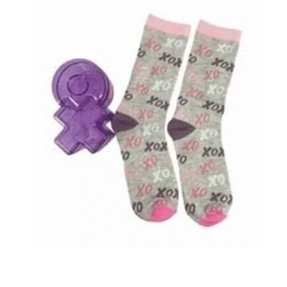 Way to Celebrate Womens Crew Socks Bundle 2‎ Pair Hearts XO Novelty Gift Box NEW